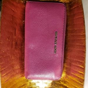 Michael Kors Plum Pebble Leather Wallet